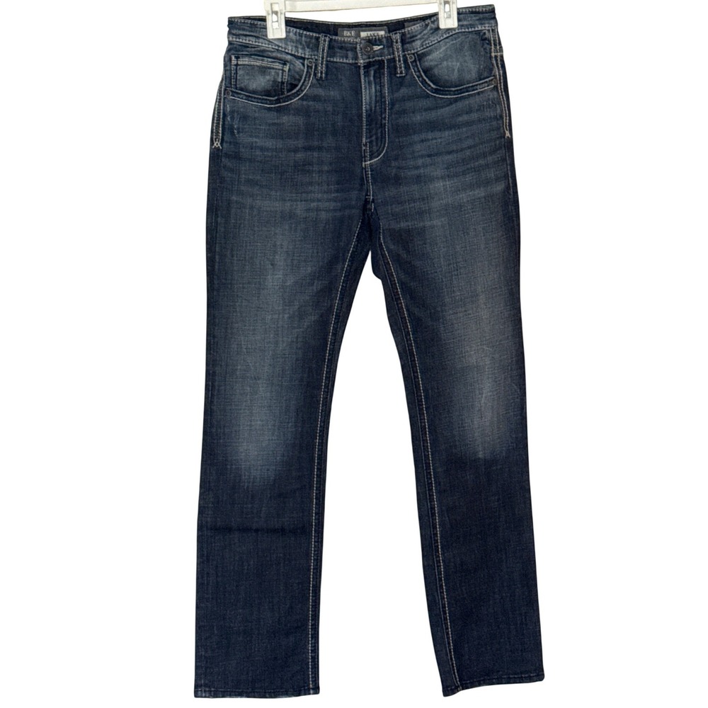 BKE Jake Straight Leg Jeans Blue Contrast Stitch Denim Men's 32R